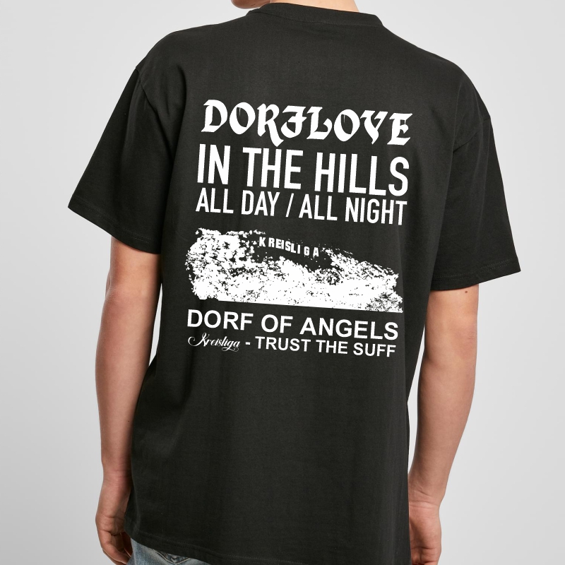 Dorflove in the hills trust the suff oversized shirt schwarz rücken