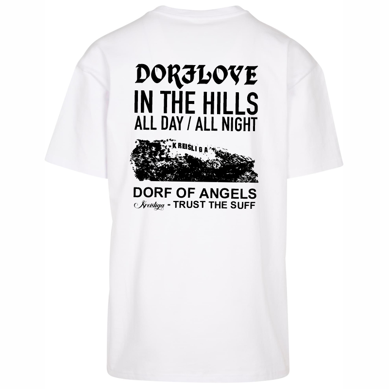 Dorflove in the hills trust the suff oversized shirt weiß rücken b