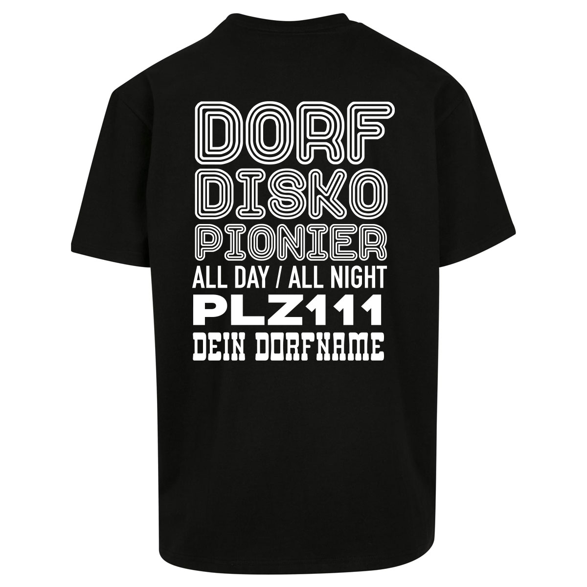 Dorflove_disko_oversized-shirt-schwarz-rueck
