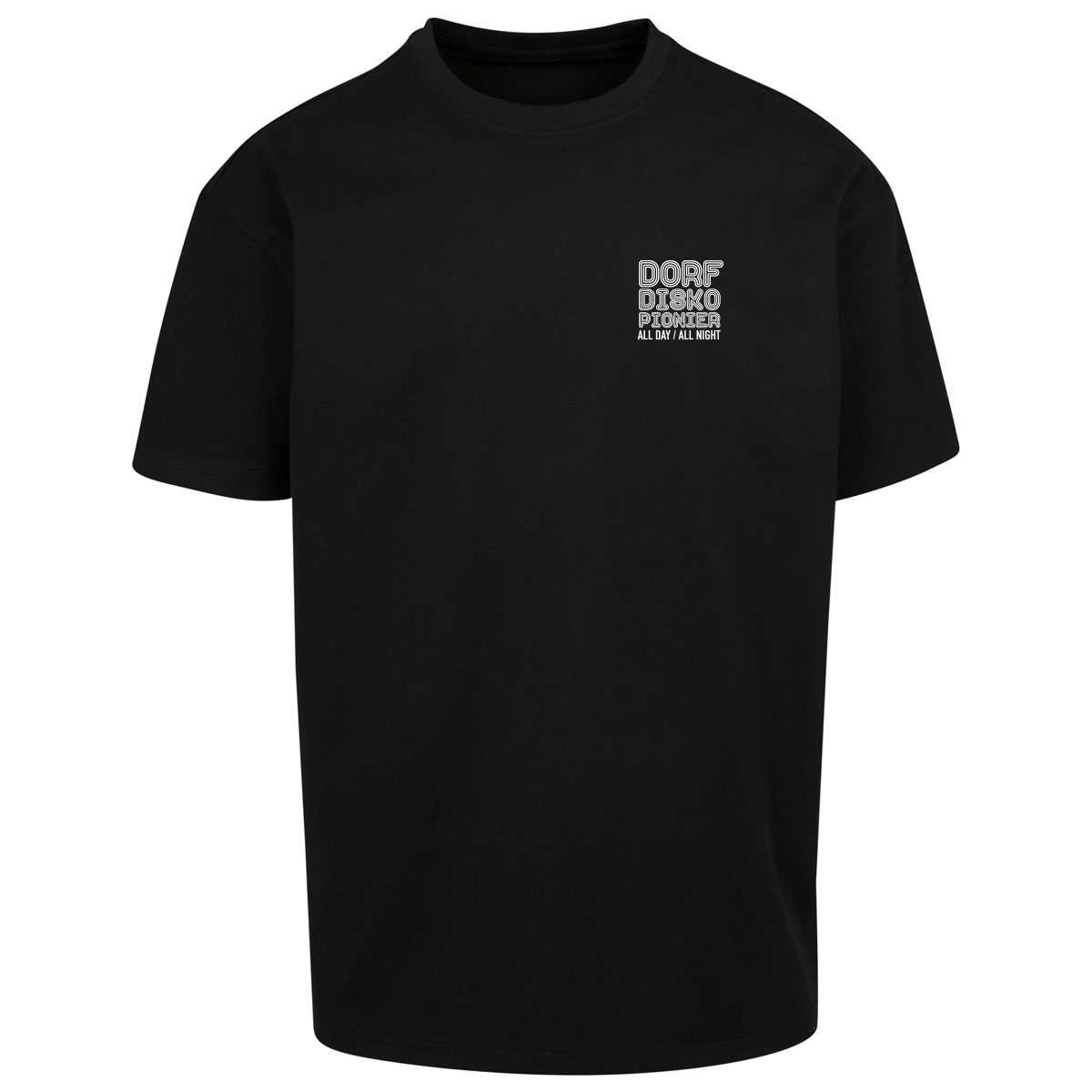 Dorflove_disko_oversized-shirt-schwarz-vorne